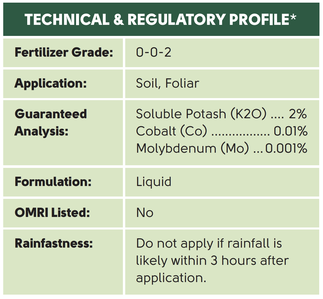 Technical and Regulatory Profile Chart for Emergen L.